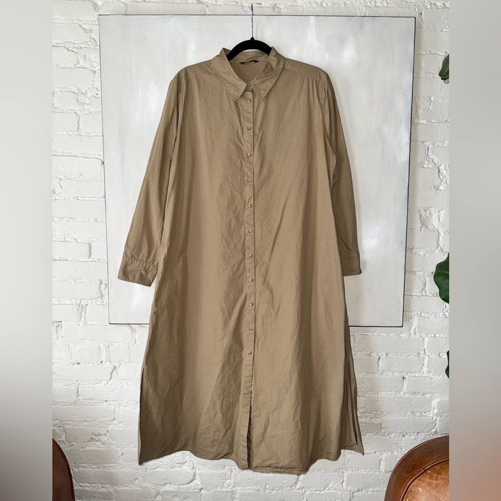 Massimo Dutti | Khaki Beige Shirt Dress - Picture 2 of 2